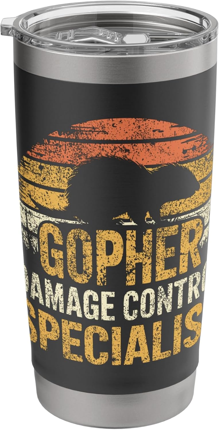 Landscaper Pest Control Professional Gopher Hunting Stainless Steel Insulated Tumbler