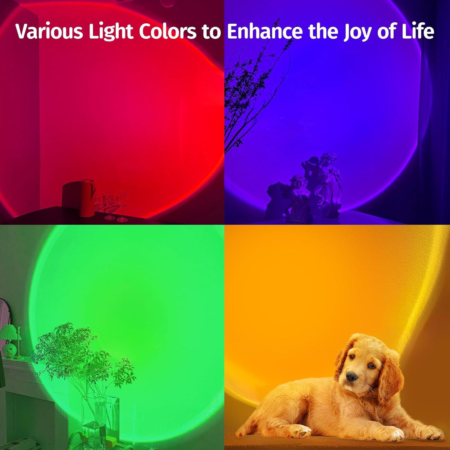 Sunset Lamp Projector with APP & Button Control, 360 Degree Rotation Multiple Colors Changing LED Lamp Night Light, Sunset Light for Bedroom Decor/Party/Christmas Gifts/Tiktok Live/Room Decor