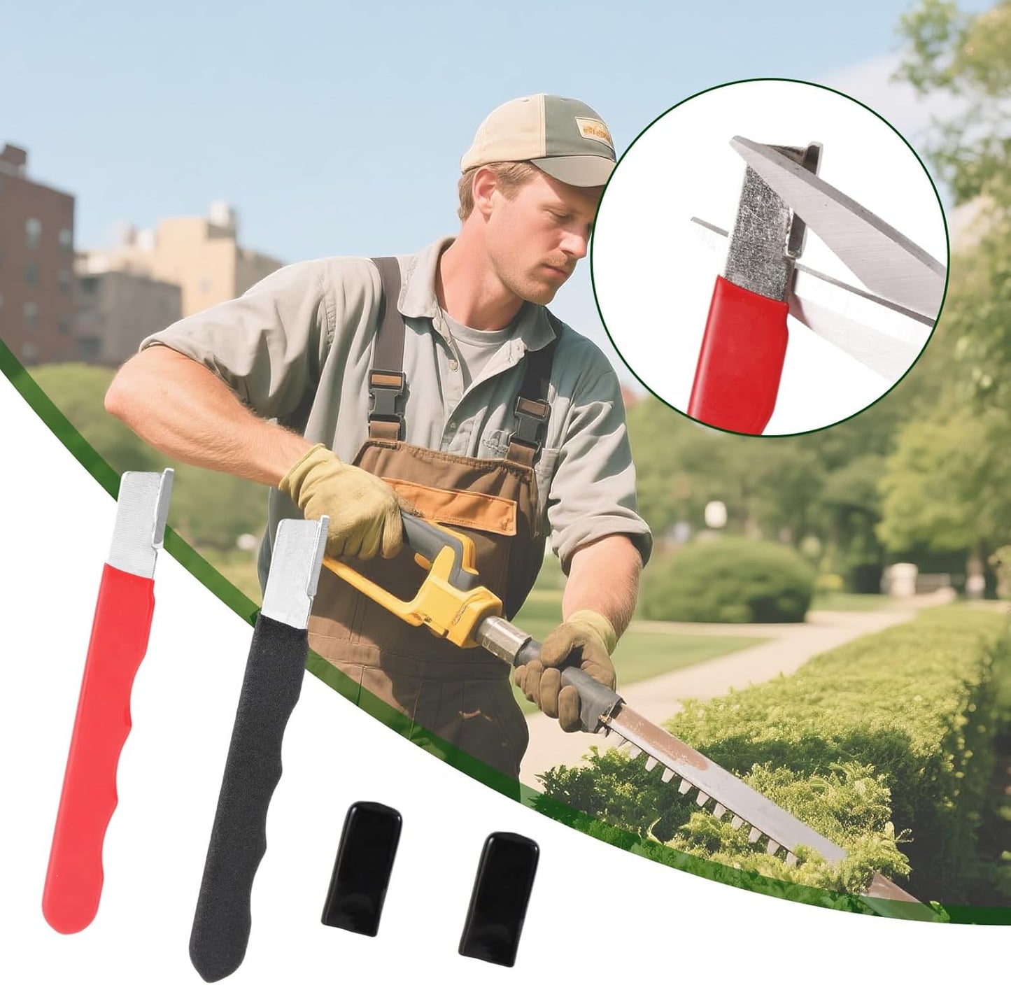 4pcs Garden Tool Sharpener, Portable Axe Blade Sharpener Mini Sharpening Tool for Hedge Shears Pruners Scissors Hatchets Sickle Broadhead Knife Machete (Black, Red)