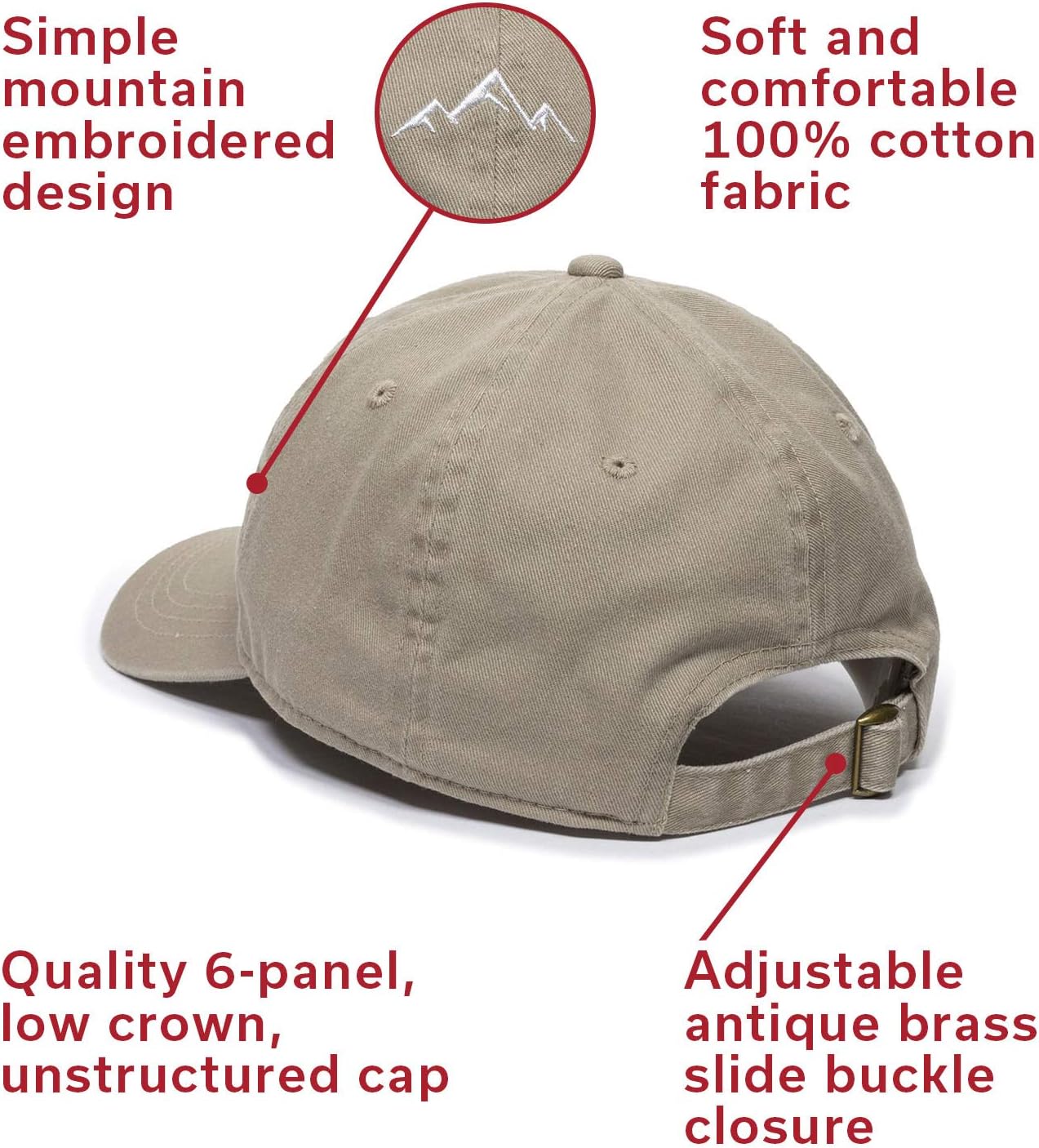Outdoor Cap -Adult Mountain Dad Hat-Unstructured Soft Cotton