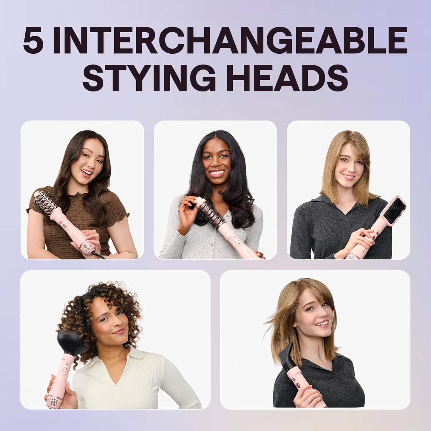 Blow Dryer Brush Set, Wavytalk Air Sculpt 5-in-1 Hot Air Brush Set, Mu