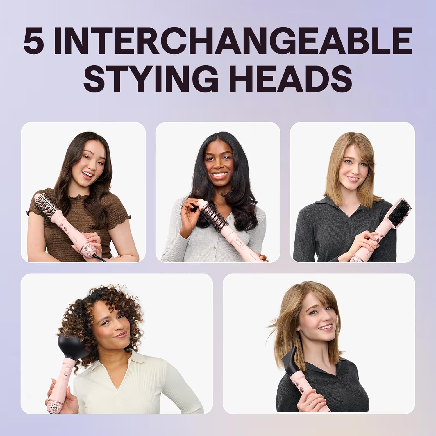 Blow Dryer Brush Set, Wavytalk Air Sculpt 5-in-1 Hot Air Brush Set, Mu