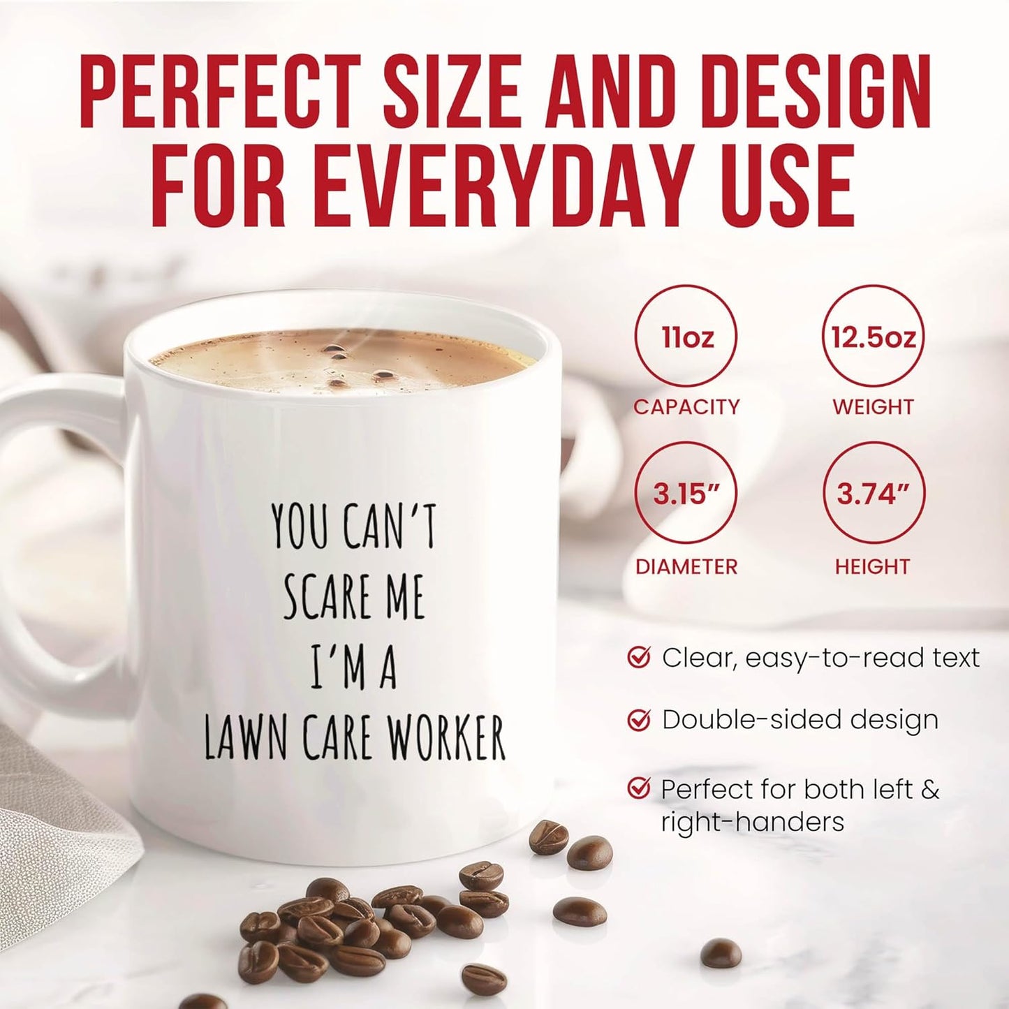 Funny Lawn Care Worker Mug - Gardening Humor Coffee Cup - Landscape Professional Funny Gift From - Turf Specialist Tea Mugs - Green Thumb Cups - 11 Oz Ceramic Gifts For Enthusiasts, Birthday, Him