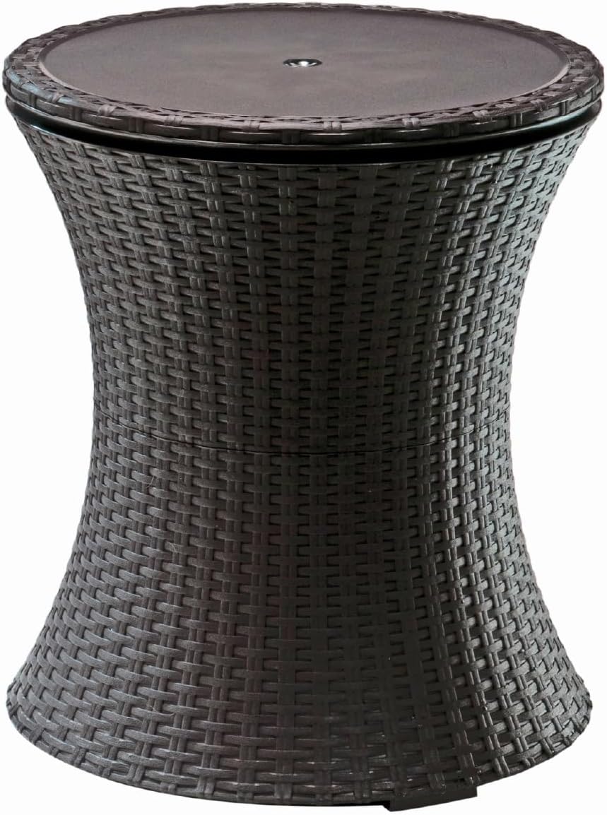 Keter Pacific Cool Bar Outdoor Patio Furniture and Hot Tub Side Table 