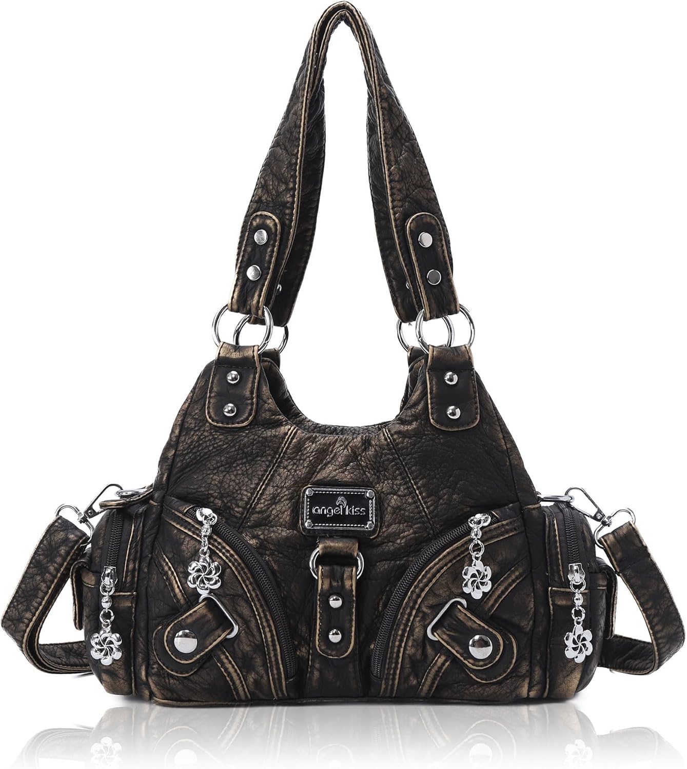 Angel Kiss Purses for Women Small Hobo Shoulder Bags Vagen Leather Mul