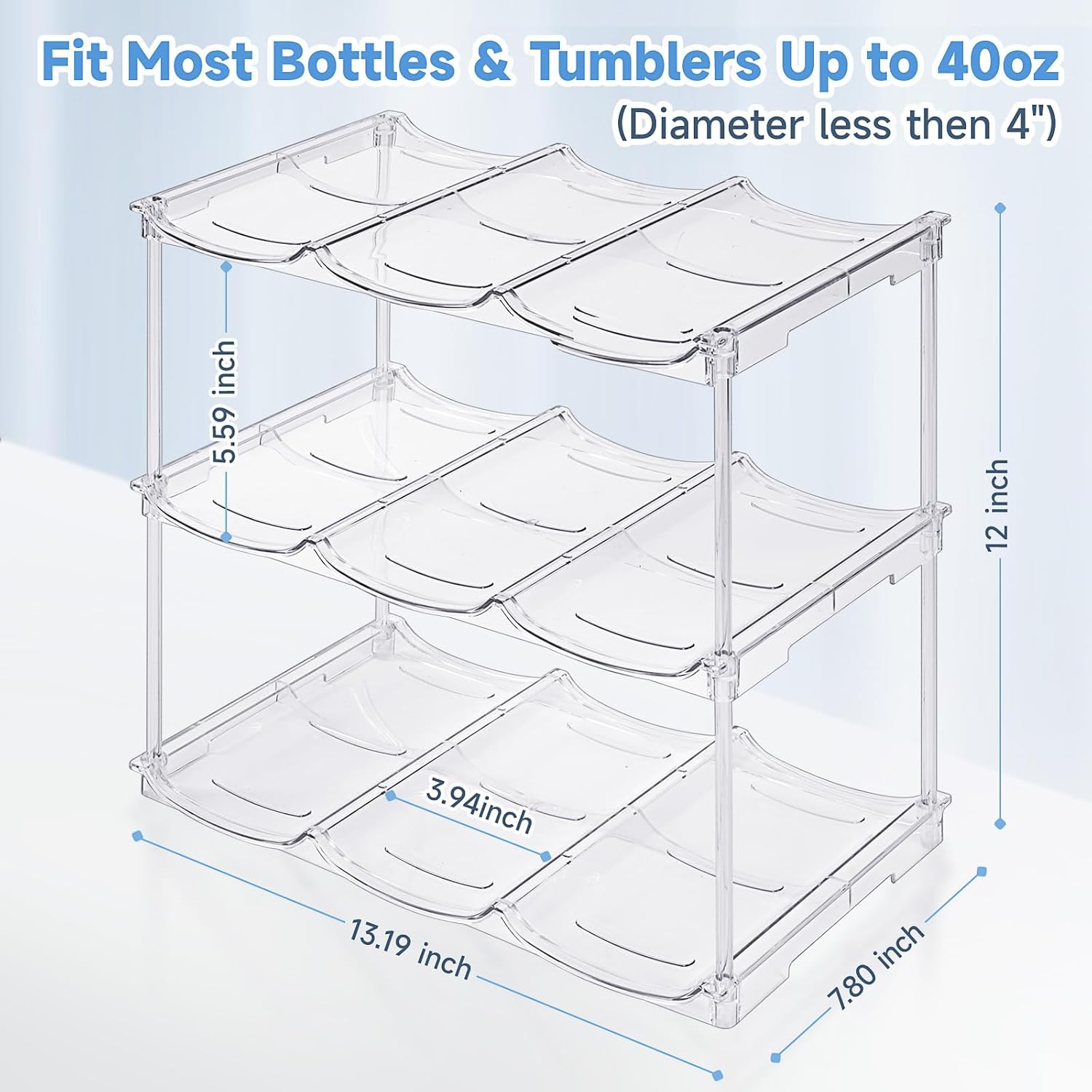 Stackable Water Bottle Organizer for Stanley 40 oz Tumbler, Water Bott