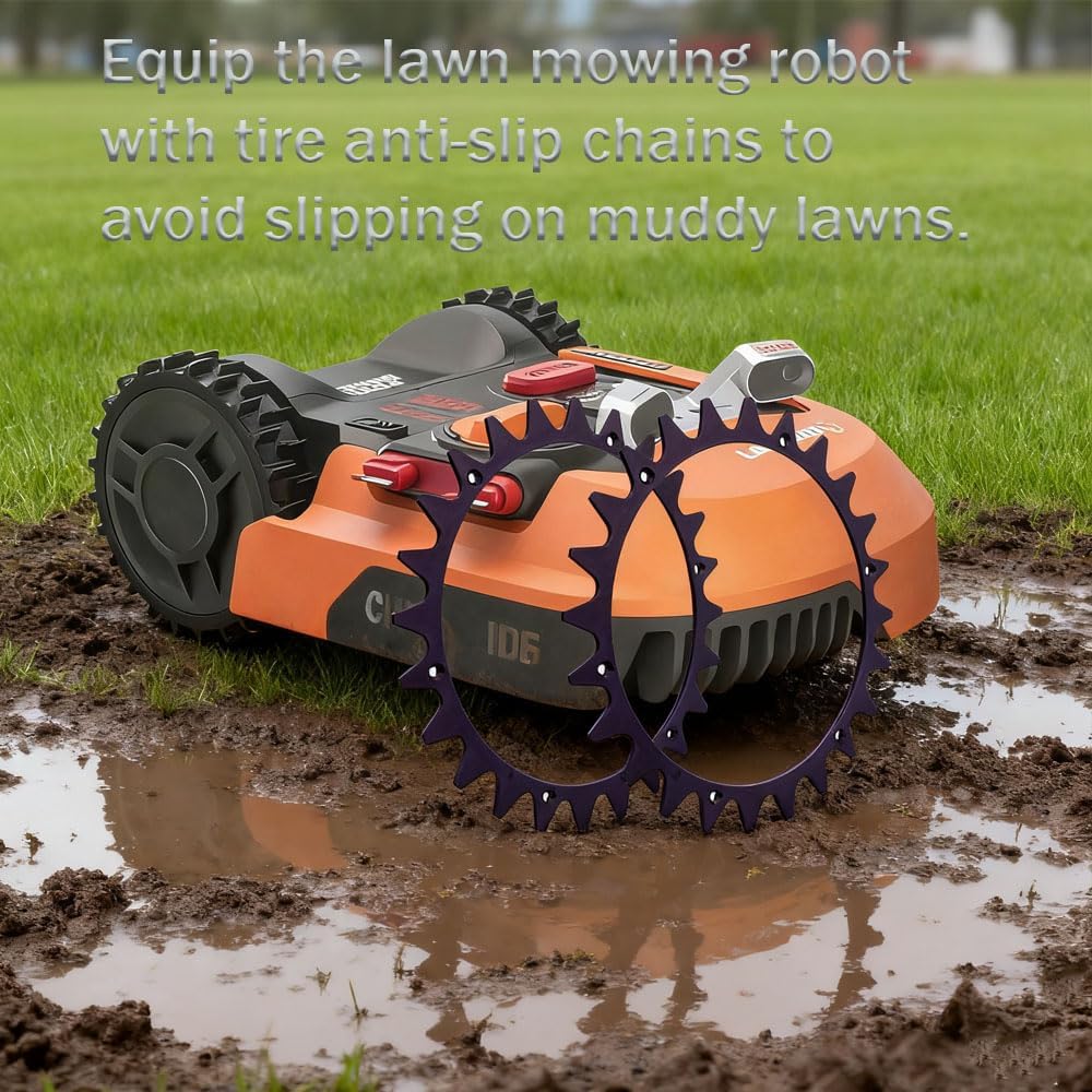 1Pair Robotic Lawnmower Spikes Compatible with Worx Landroid L Model Robotic Plastic Anti-Skid Wheel Spikes for Enhanced Traction