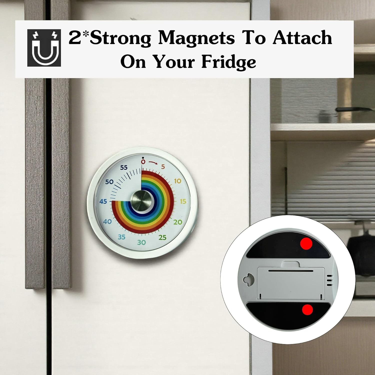 Visual Timer, Kitchen Timer Rainbow Disk 60 Minute Countdown Timer for