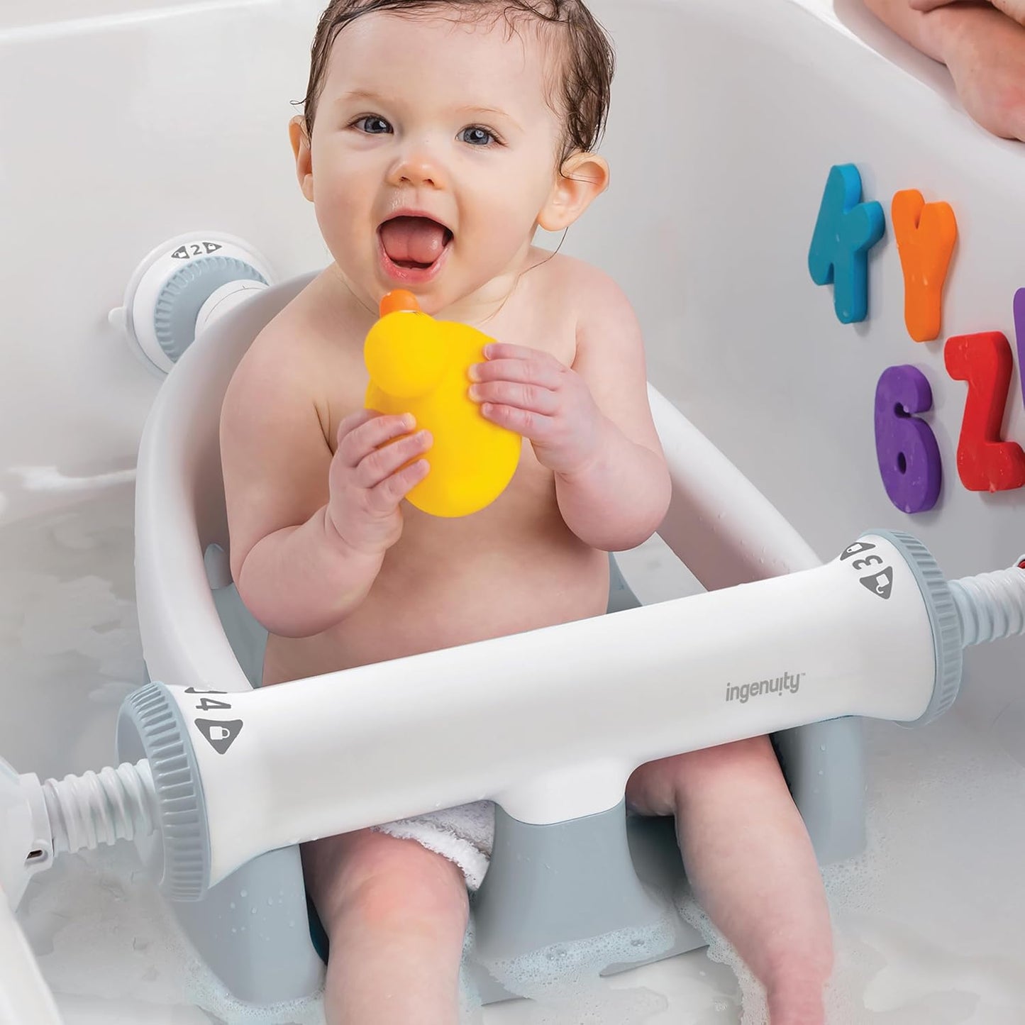 Ingenuity My Bath Seat for Sit-Up Baby Bathing, Sure & Secure Suction 