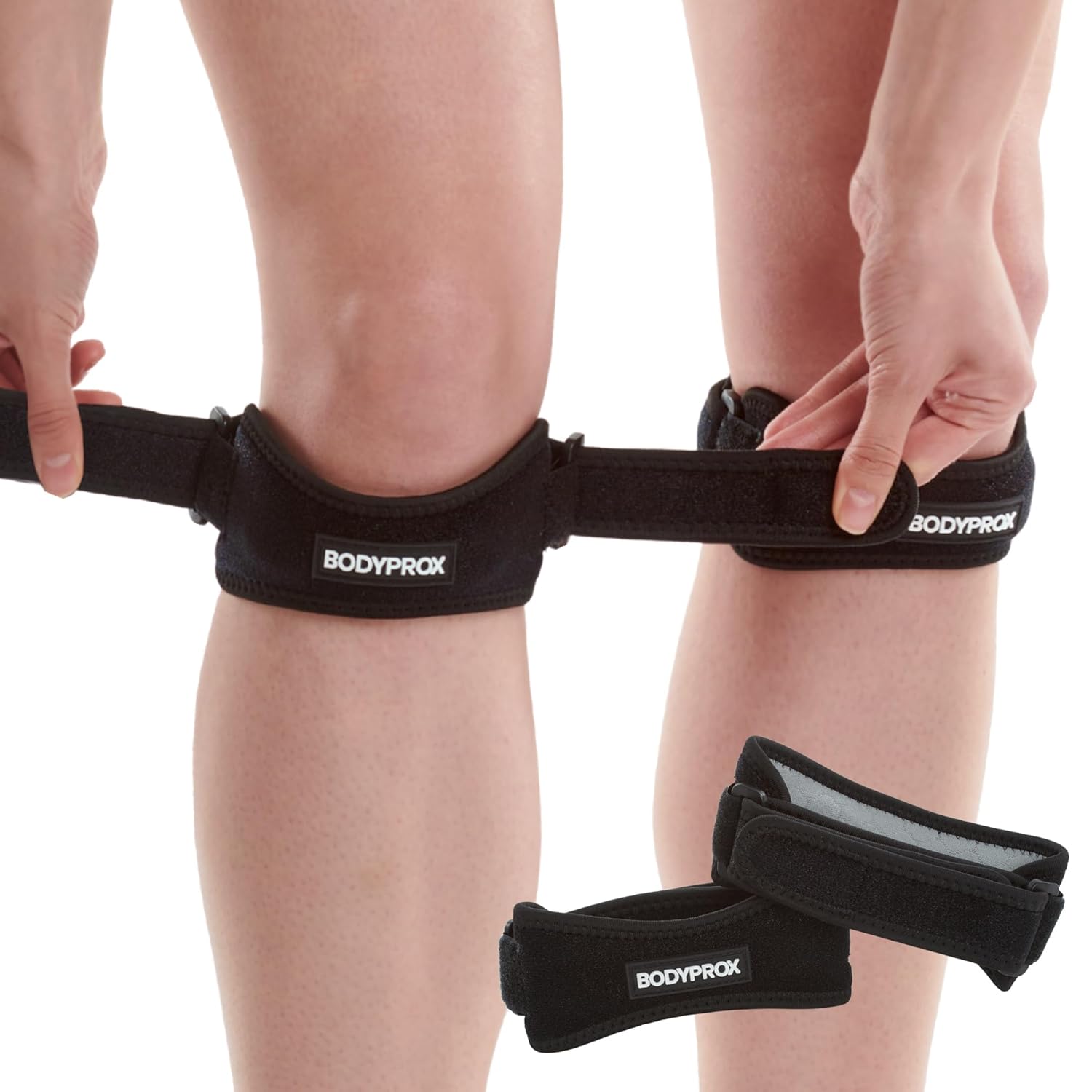 Bodyprox Patella Tendon Knee Strap 2 Pack, Knee Pain Relief Support Br