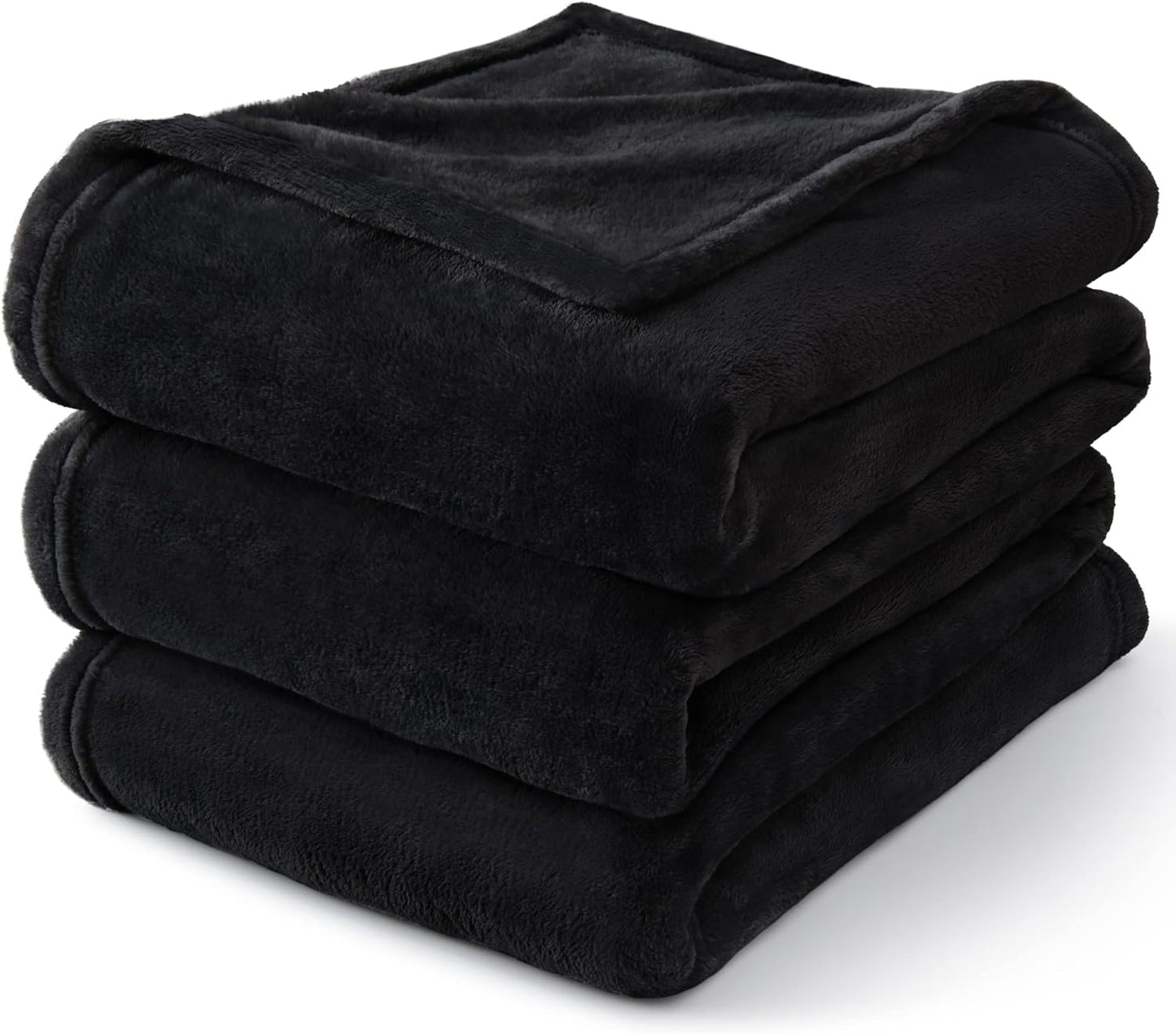 BEDELITE Fleece Blanket Black Throw Blankets for Couch & Bed, Luxury P