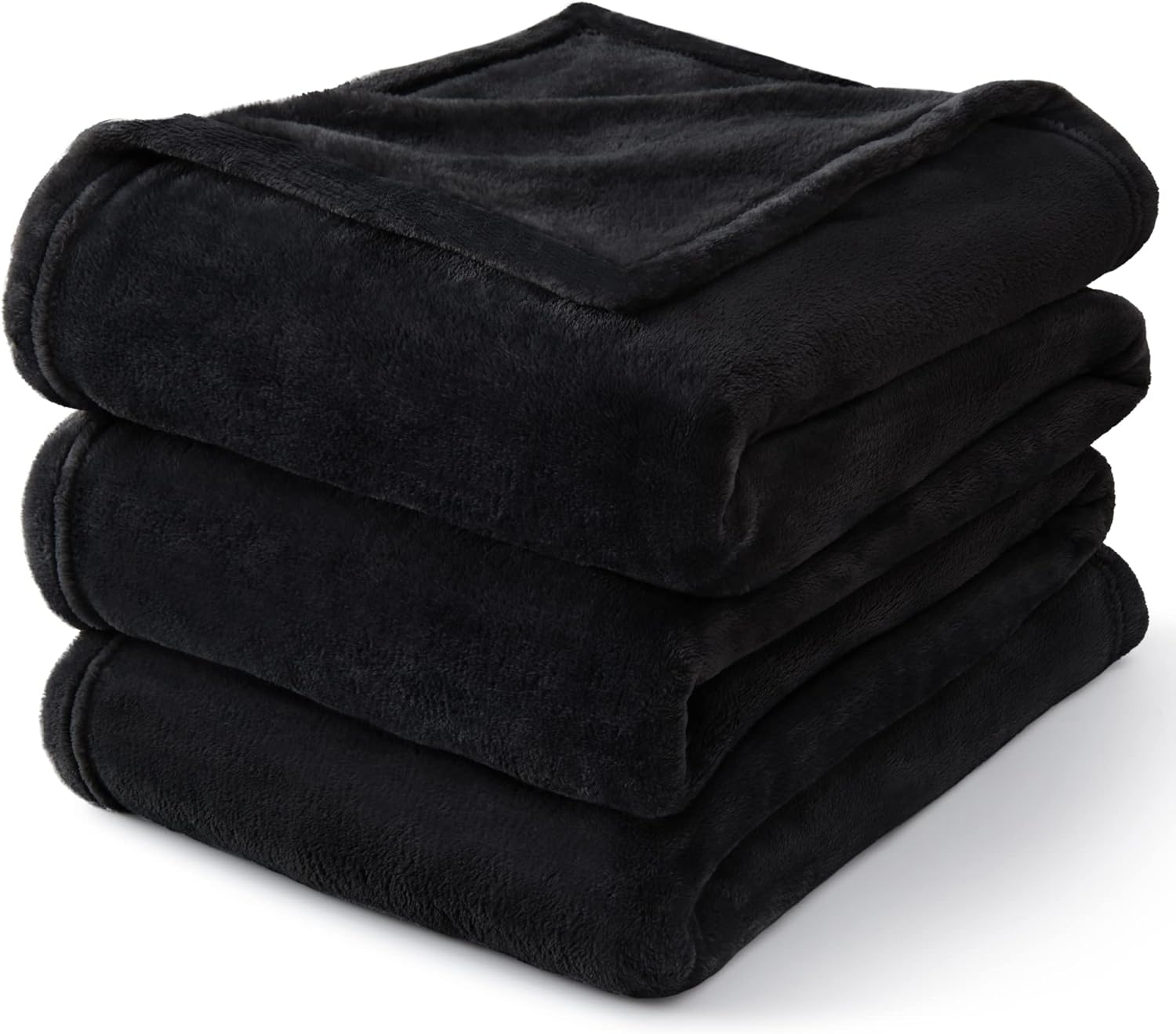 BEDELITE Fleece Blanket Black Throw Blankets for Couch & Bed, Luxury P