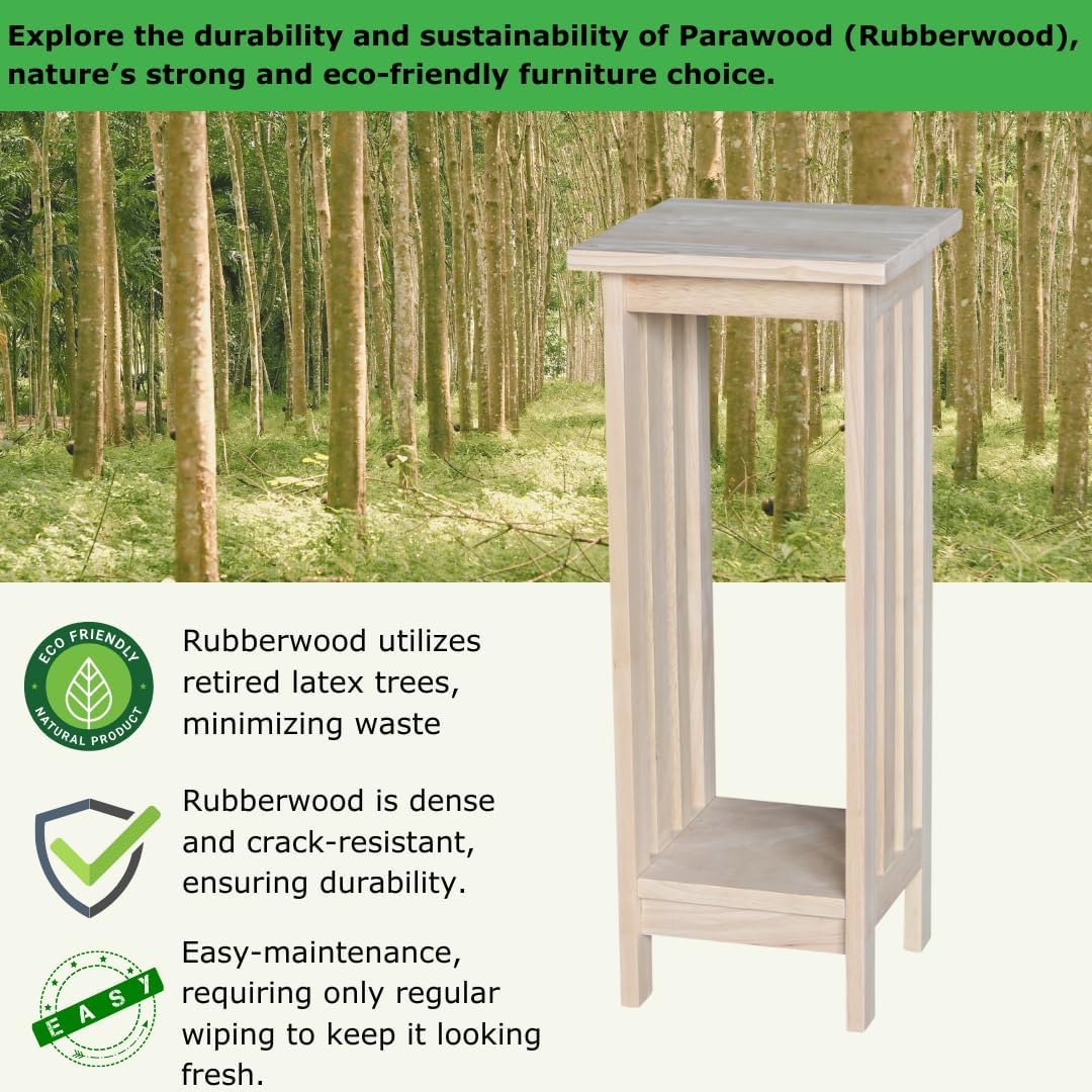 International Concepts Mission Plant Stand, 30-Inch High, Solid Parawood, Unfinished