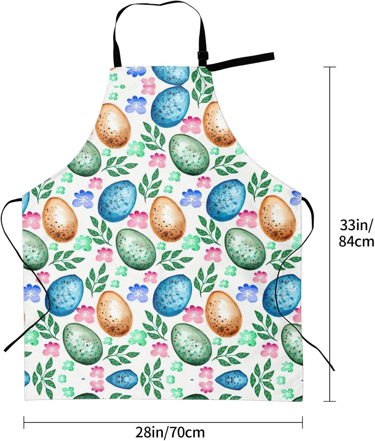 Easter Eggs print Waterproof apron with pocket adjustable cooking apron for adult kitchen bibs to bake