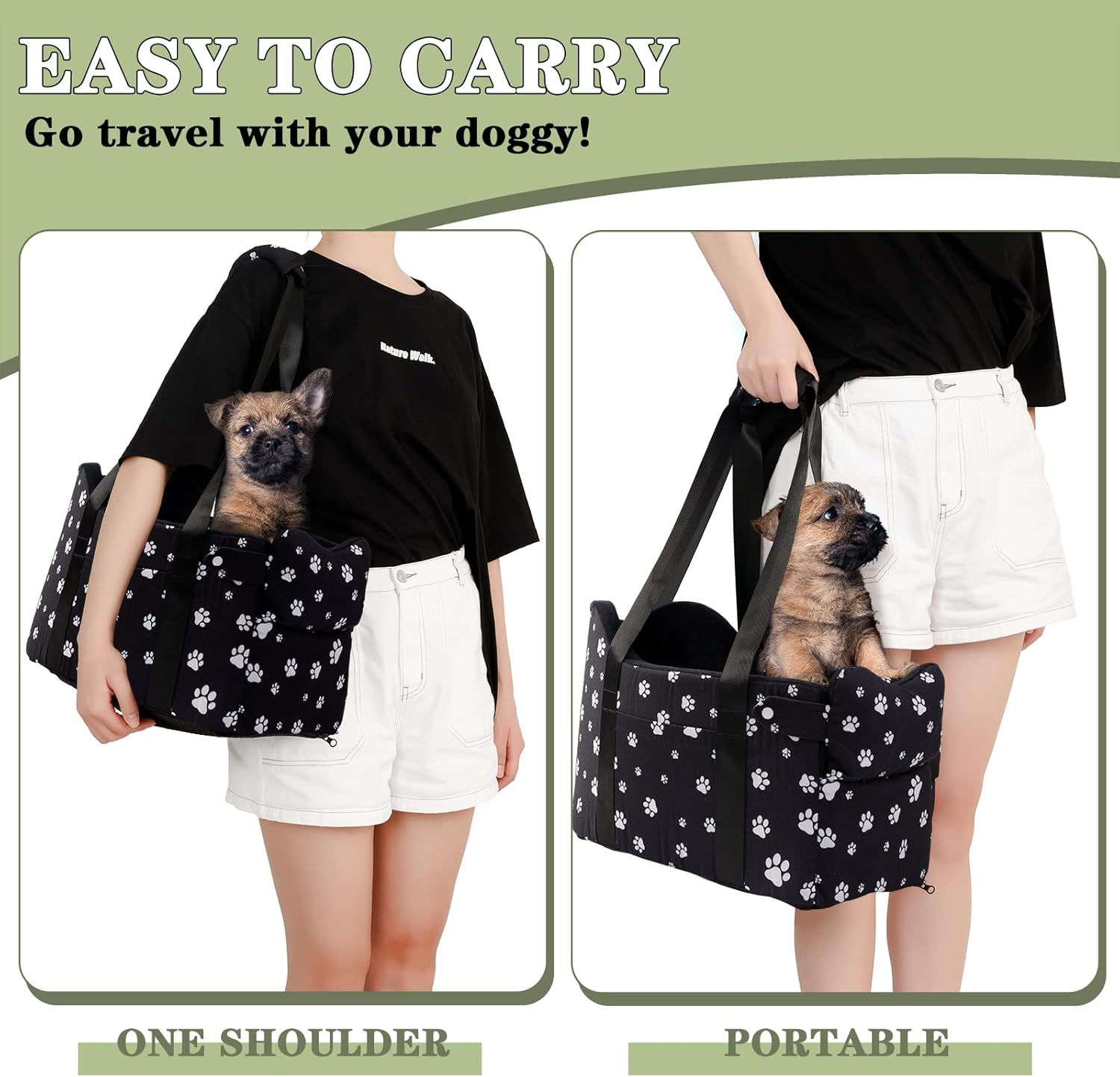 Cullaby Center Console Dog Car Seat Safe Travel for Small Dogs Under 1