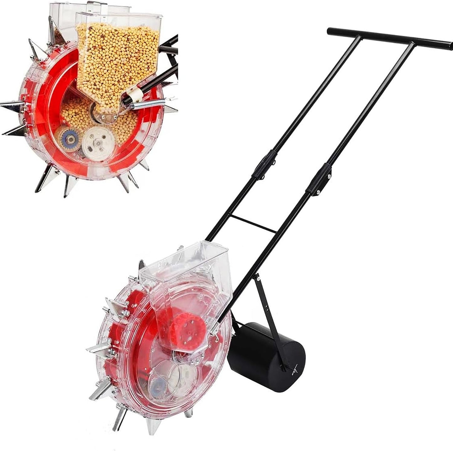 Manual Seeder Planter - Hand-Push Garden Seeder for Precise Planting of Corn, Soybeans, Peanuts & Cotton - 12 Holes, 3-15mm Seed Sowing Machine, Efficient Row Planter