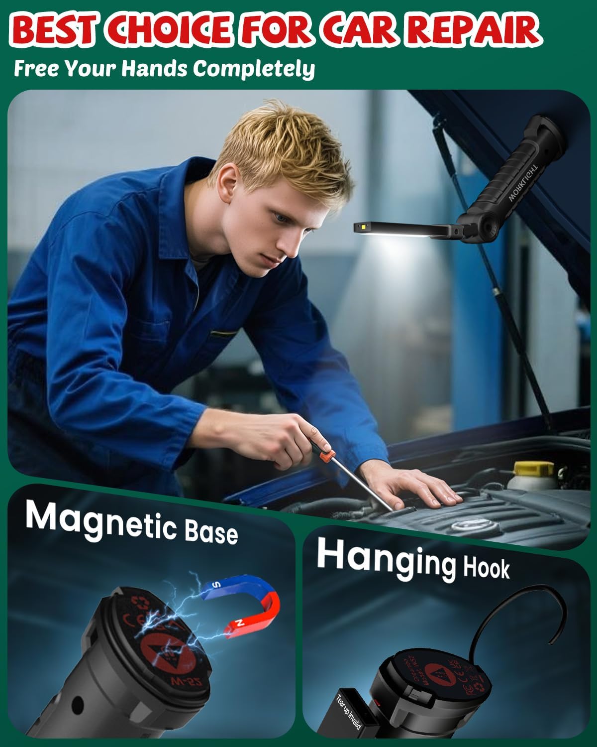 Coquimbo Tool Gifts for Men Him Dad Husband, Rechargeable LED Work Lig