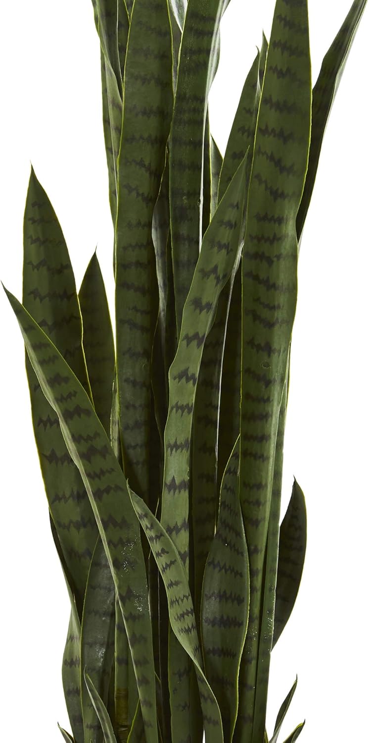 Nearly Natural 46in Artificial Snake Plant, Sansevieria Faux Greenery for Indoor Home Office Decor