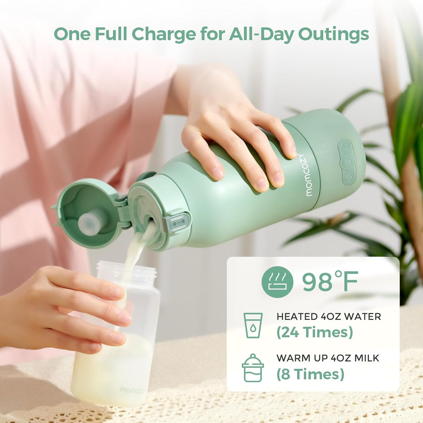Momcozy Portable Bottle Warmer for Travel – Dual Heating Modes for Bre