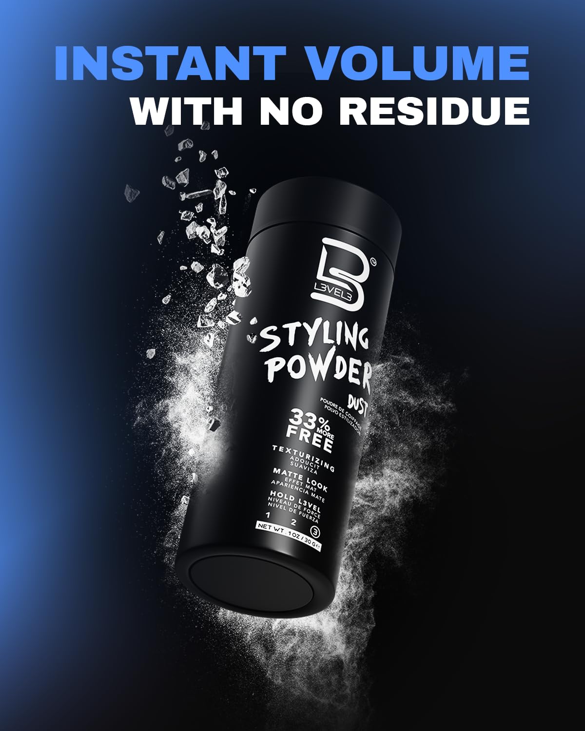 L3 Level 3 Styling Powder - Natural Look Mens Powder - Easy to Apply w