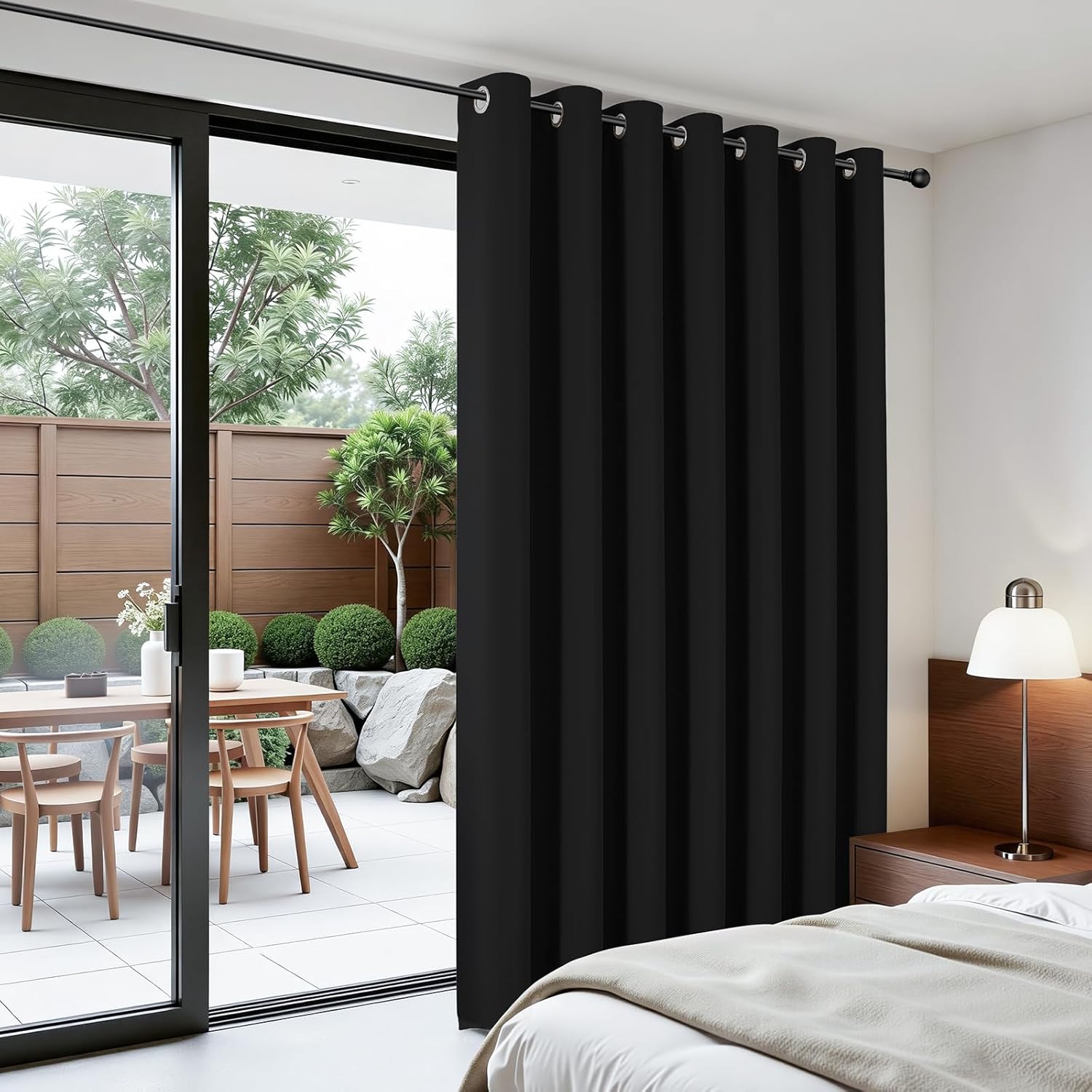 Joydeco Blackout Patio Sliding Door Curtains 84 Inches Long, Grommet P