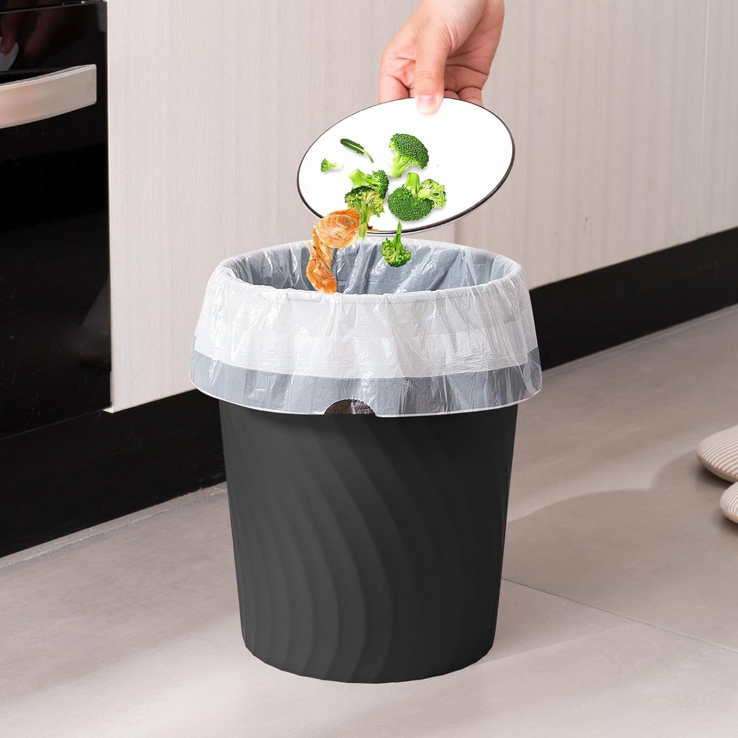 YGJT Small Trash Can, 3 Pack 1.8 Gallons Bathroom Trash Can, Slim Wast