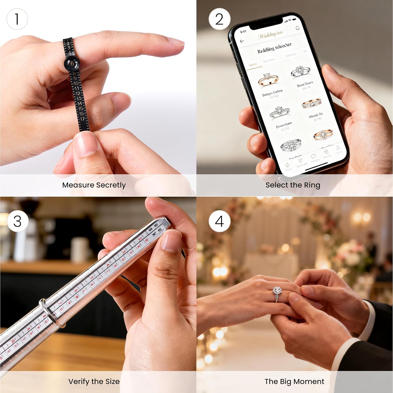 Meowoo Ring Sizer Measuring Tool Set, Ring Gauges with Finger Sizer Ma
