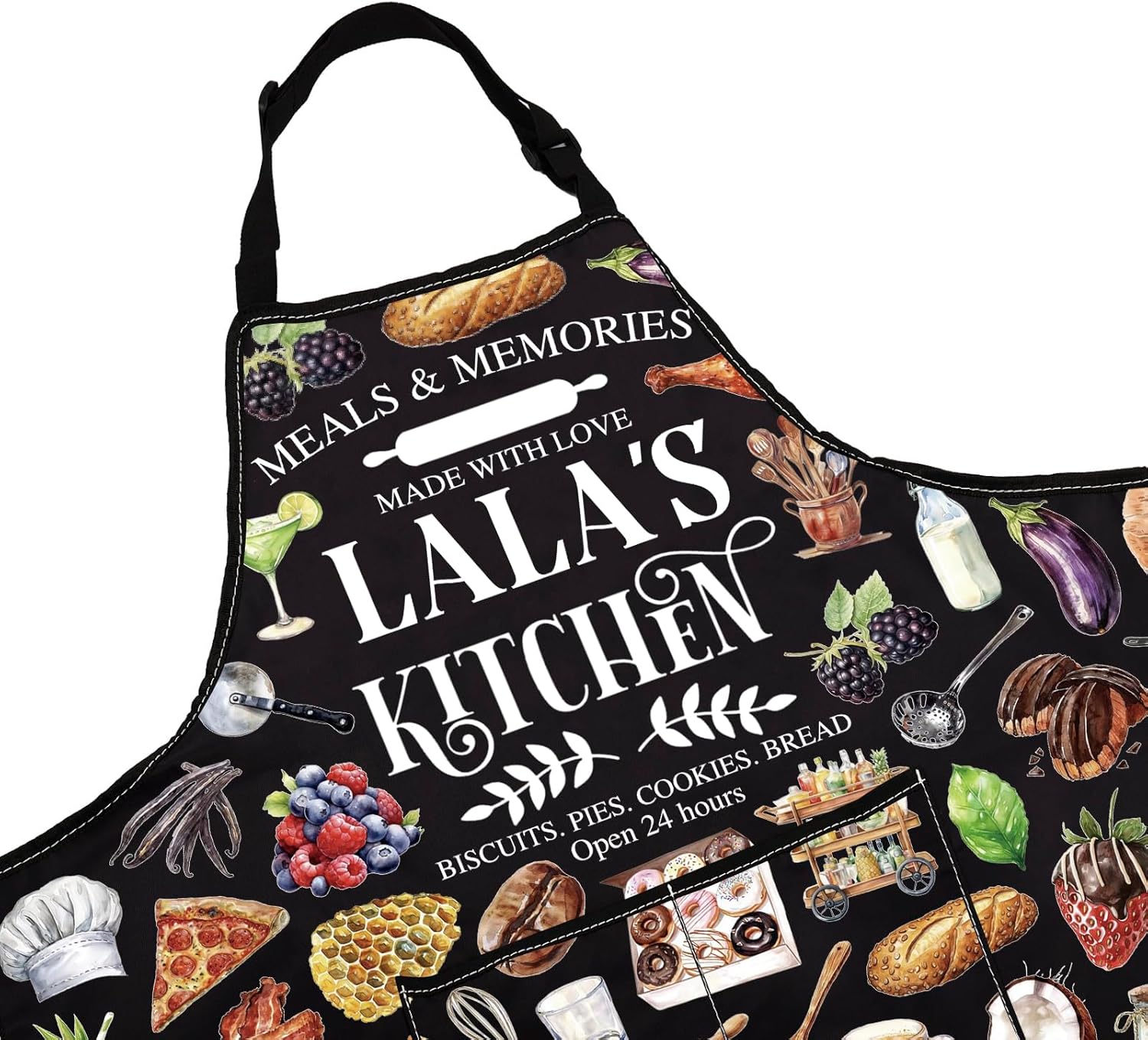WCGXKO Lala’s Kitchen Apron Grandmother Birthday gift Best Lala Ever M