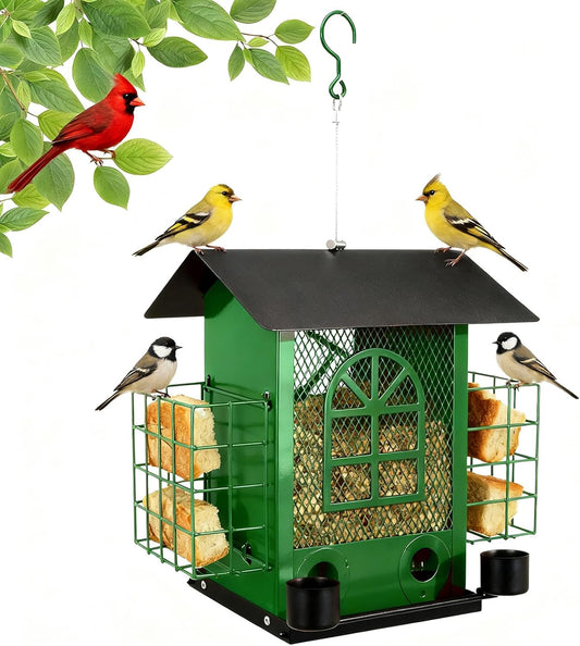 Outdoor Metal Hanging Bird Feeder Large Capacity Premium Wild Bird Fee
