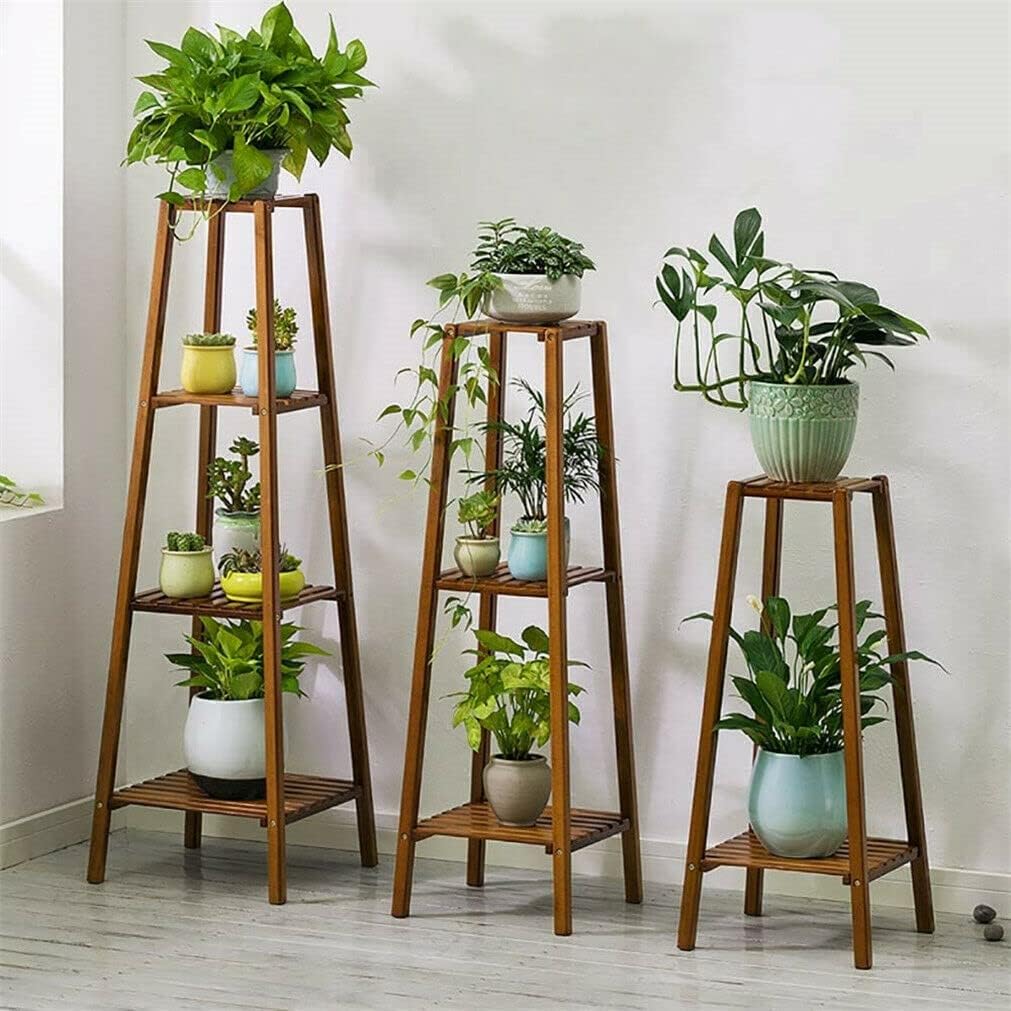 MARURY Tall Bamboo Plant Stand, Raised Garden Bed with Legs, Flower Pot Display Rack Shelf Indoor Outdoor, for Outdoor Gardens Backyard