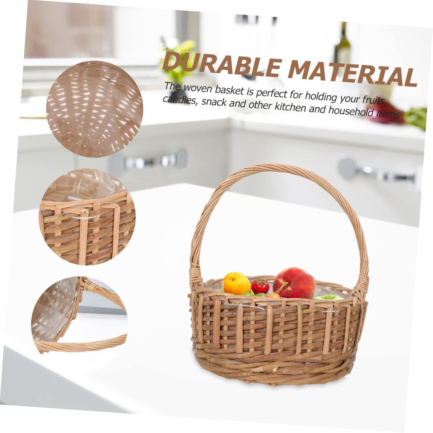PRETYZOOM 1pc Basket Rattan Basket for Girl Girl s for Weddings Rectan