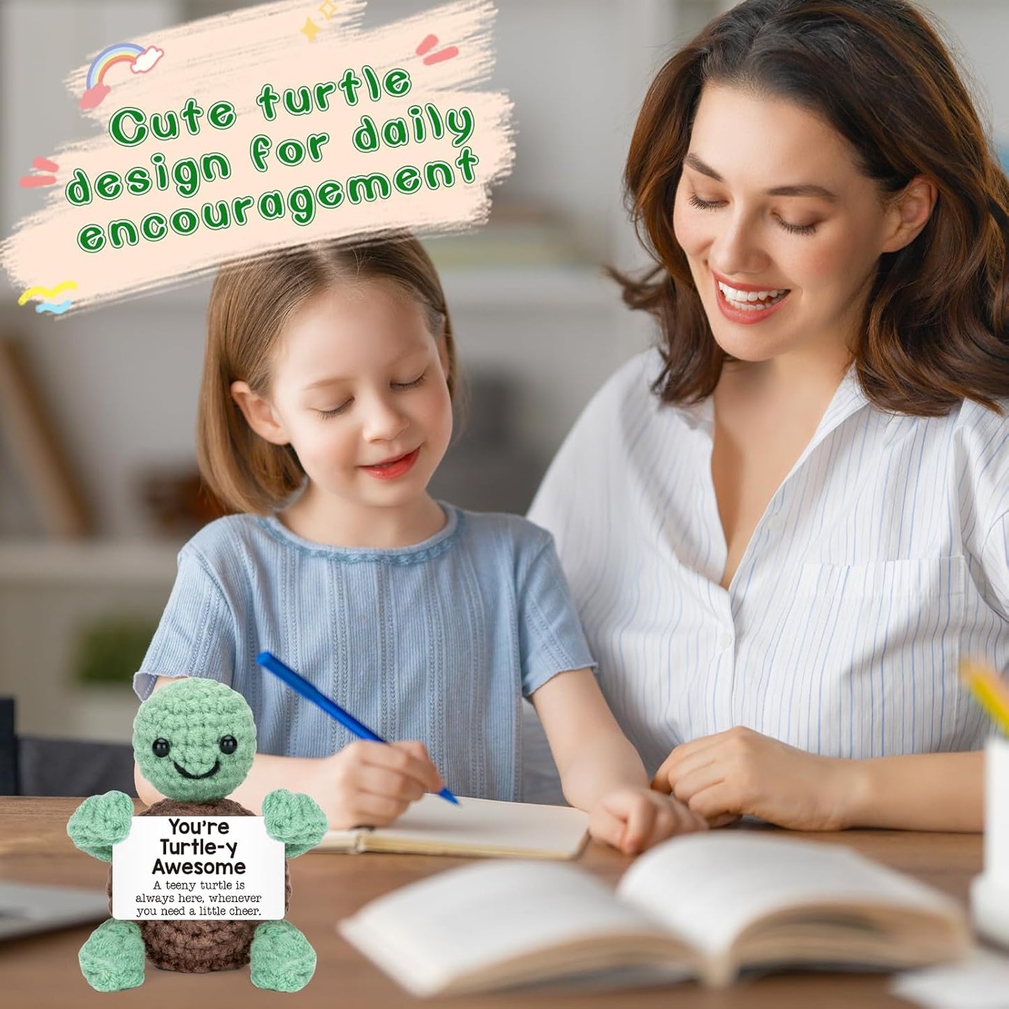 Mini Funny Turtle Easter Basket Essentials Stuffers for Teens Easter Gifts for Kids Teen Girls Boys, Birthday Gifts for Women Men Mothers Day Graduation Teacher Appreciation, Positive Emotional Turtle