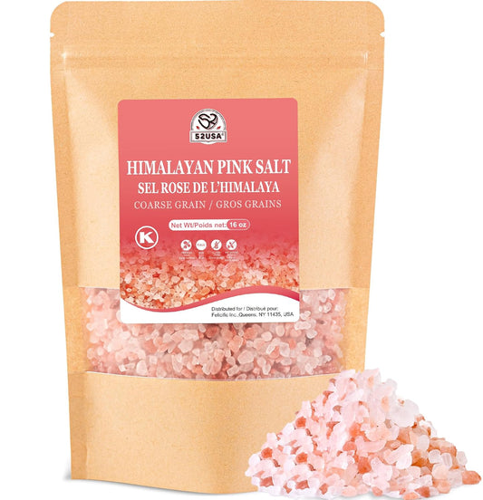 52USA Himalayan Pink Salt Coarse, Coarse Grain 1 lb, Pink Himalayans Sea Salt, Sea Salts for Grinder Refill, Himalayan Salts, Pink Salt, No Artificial Colors, No Additives, No Gluten, Kosher Certified