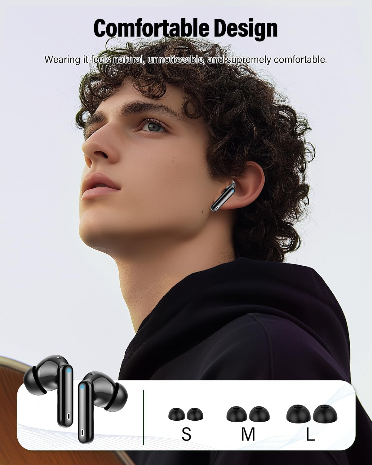 Wireless Earbuds, Bluetooth 5.4 Headphones Bass Stereo, Ear Buds with 