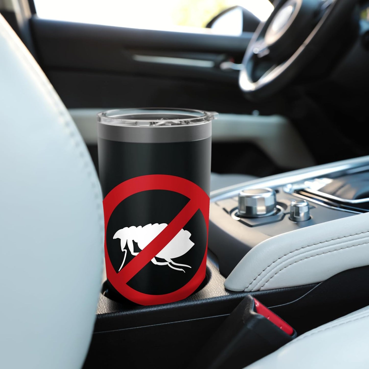Pest Control Flea Sign Gag Halloween Gift No Fleas Allowed Stainless Steel Insulated Tumbler