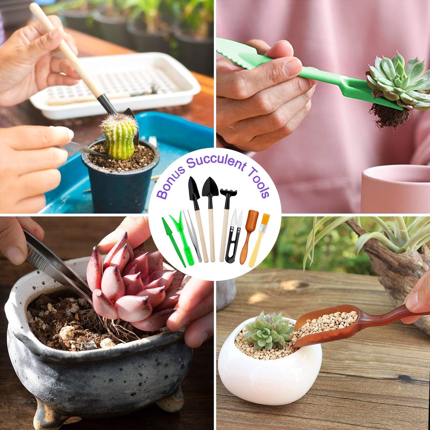 Garden Tools Set 83 Piece, Succulent Tools Set Included, Heavy Duty Aluminum Gardening Tools for Gardening, Non-Slip Ergonomic Handle, Durable Storage Tote Bag, Gifts for Men Women