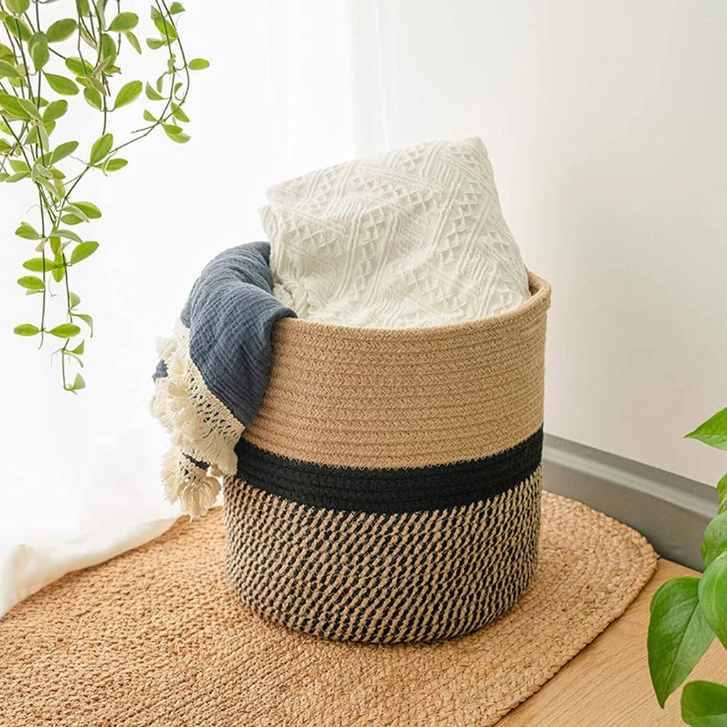 Cotton Rope Basket Woven Plant Basket Wicker Basket Storage for Indoor