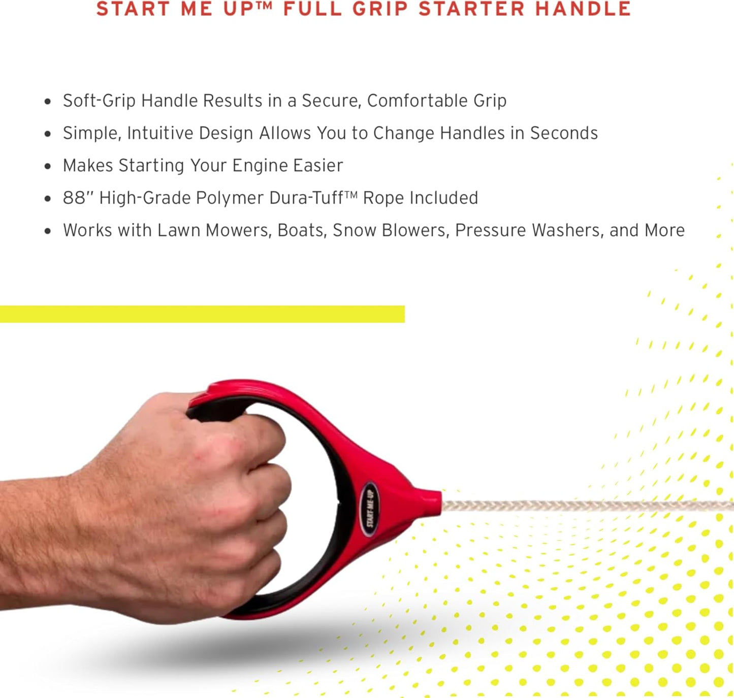 Good Vibrations Start Me Up Full Grip Lawn Mower Starter Handle – Univ