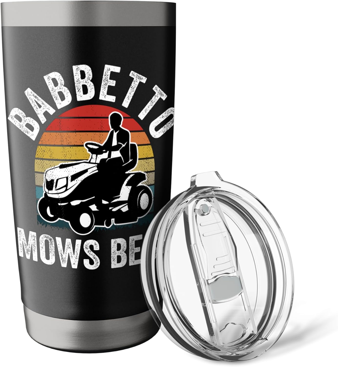 Babbetto Mows Best Funny Gardener Lawn Care Father's Day Stainless Steel Insulated Tumbler