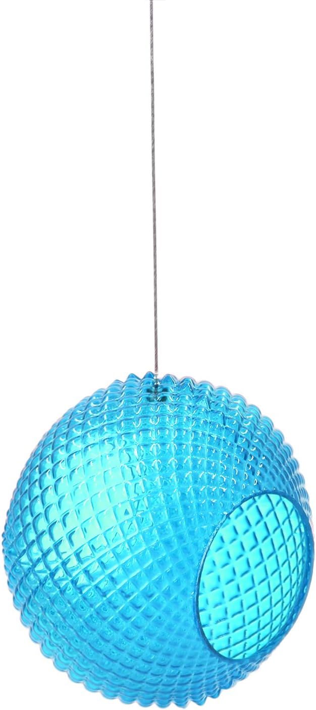 Topadorn Wild Bird Feeder Fly Through Garden Hanging Bird Feeder Mosaic Circle Squirrel Proof for Outdoor Decoration, Blue