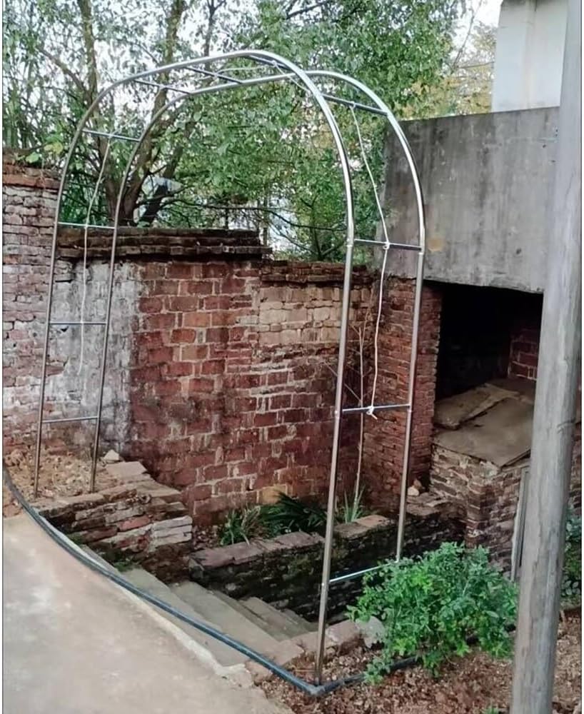 Stainless Steel Garden Arch, 7.5ft/7.9ft High Trellis for Climbing Plants, Metal Archway for Roses, Outdoor Patio Décor, Durable Garden Decoration (11x7.9ft)