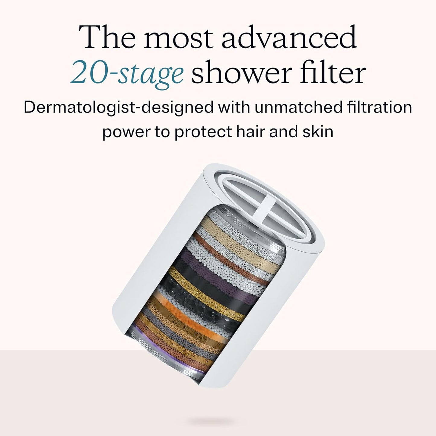 Filtered Shower Head for Healthier Hair & Skin – Removes Chlorine & Heavy Metals, High Pressure Shower Head Filter for Hard Water, Dermatologist-Formulated Water Softener for Hard Water