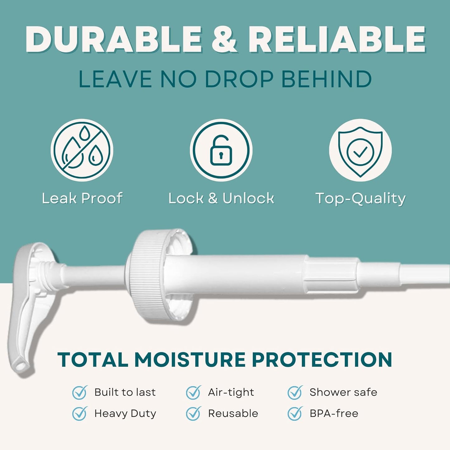 Gallon Pump Dispenser | for Plastic or Glass Bottles | Heavy-Duty Leak Proof for Commercial and Household Use | Pump for Gallon Jug | Non-BPA Plastic (Pack of 2)