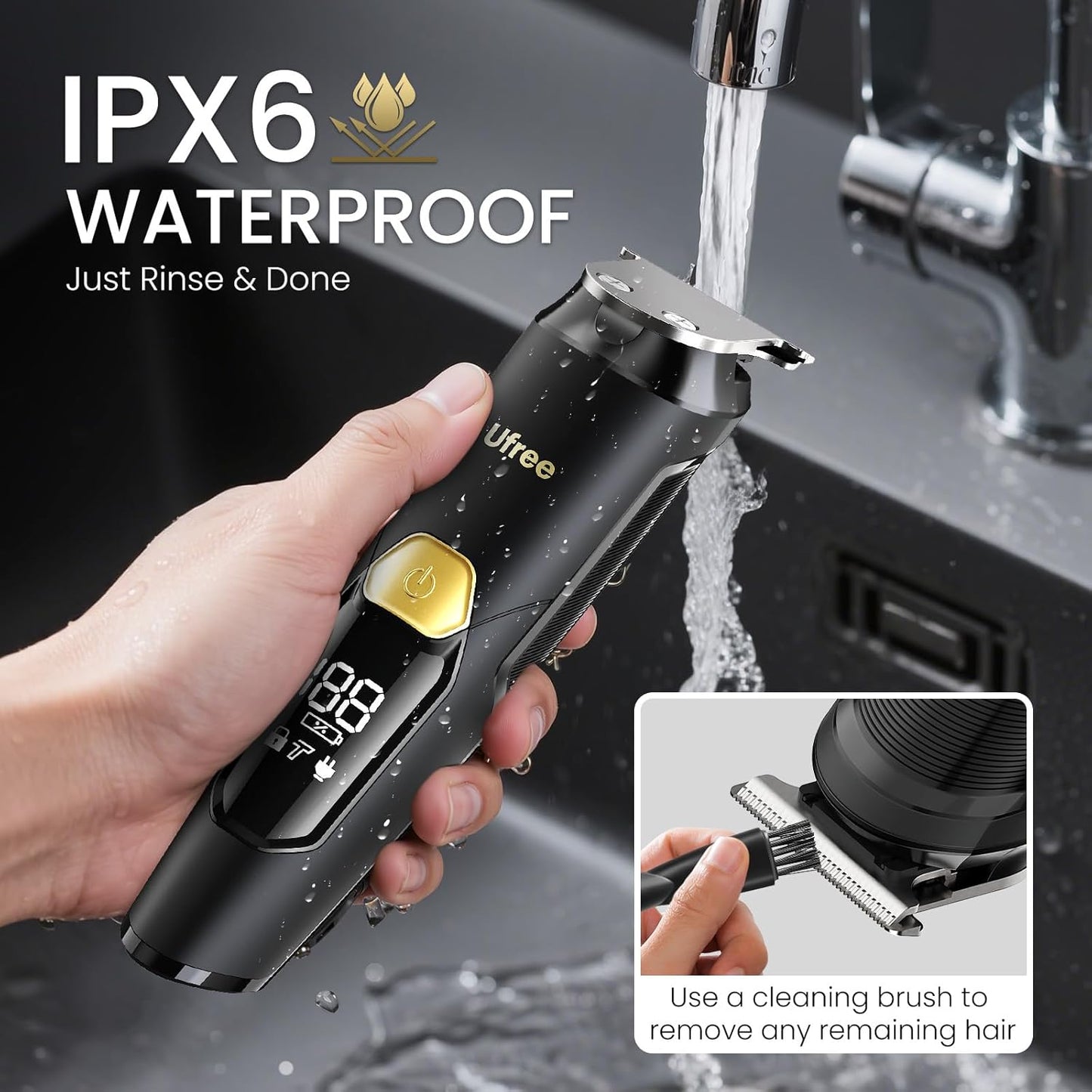 Ufree 3-in-1 Beard Trimmer for Men, Valentine Gifts for Men, IPX6 Wate