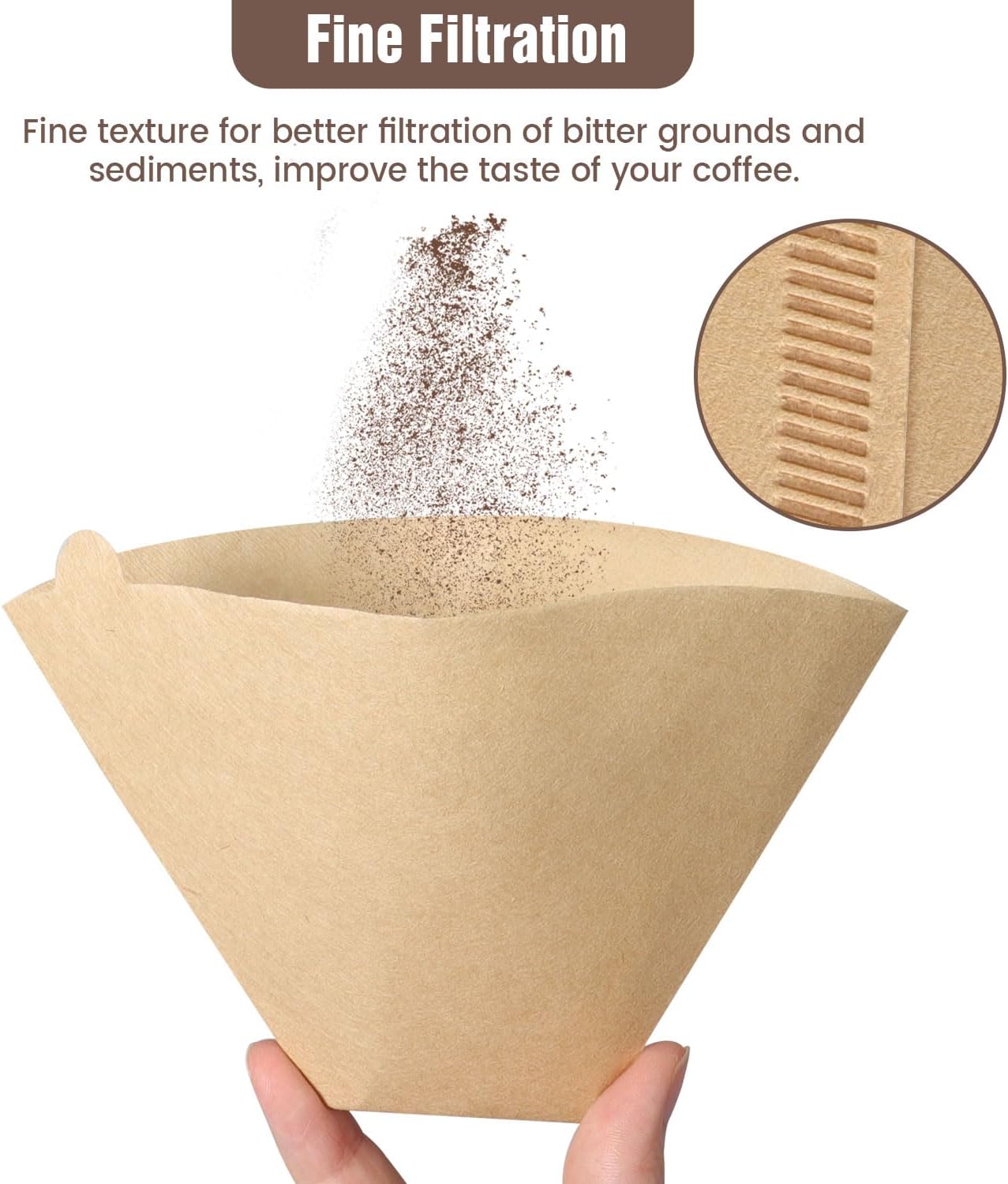 200Pcs Cone Coffee Filters #4, Clinuse Unbleached Size 04 Coffee Filters 8-12 Cup, Disposable Natural Paper Filters, No.4 Cone Filters Compatible with Ninja, Cuisinart, Pour Over and Drip Coffee Maker