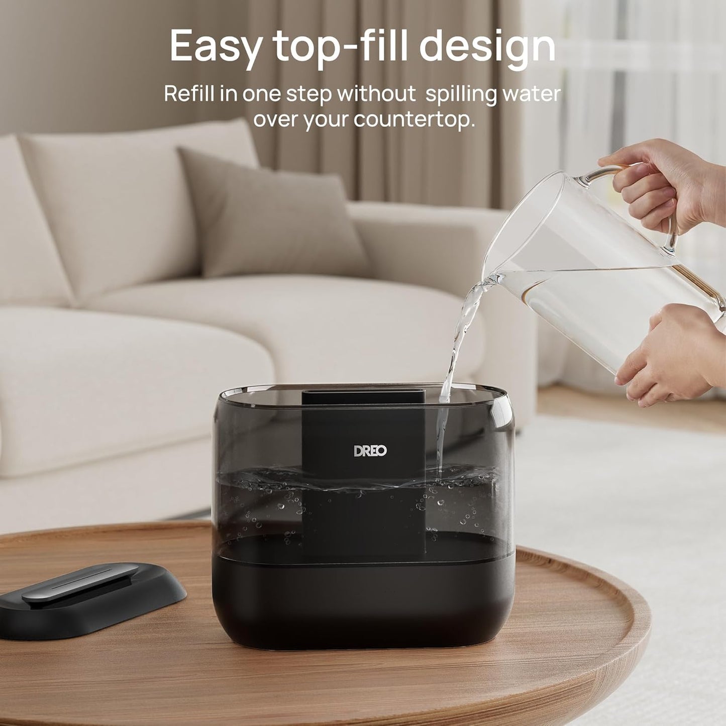 Dreo Humidifiers for Bedroom, 4L Top Fill for Large Room, 36H Runtime,