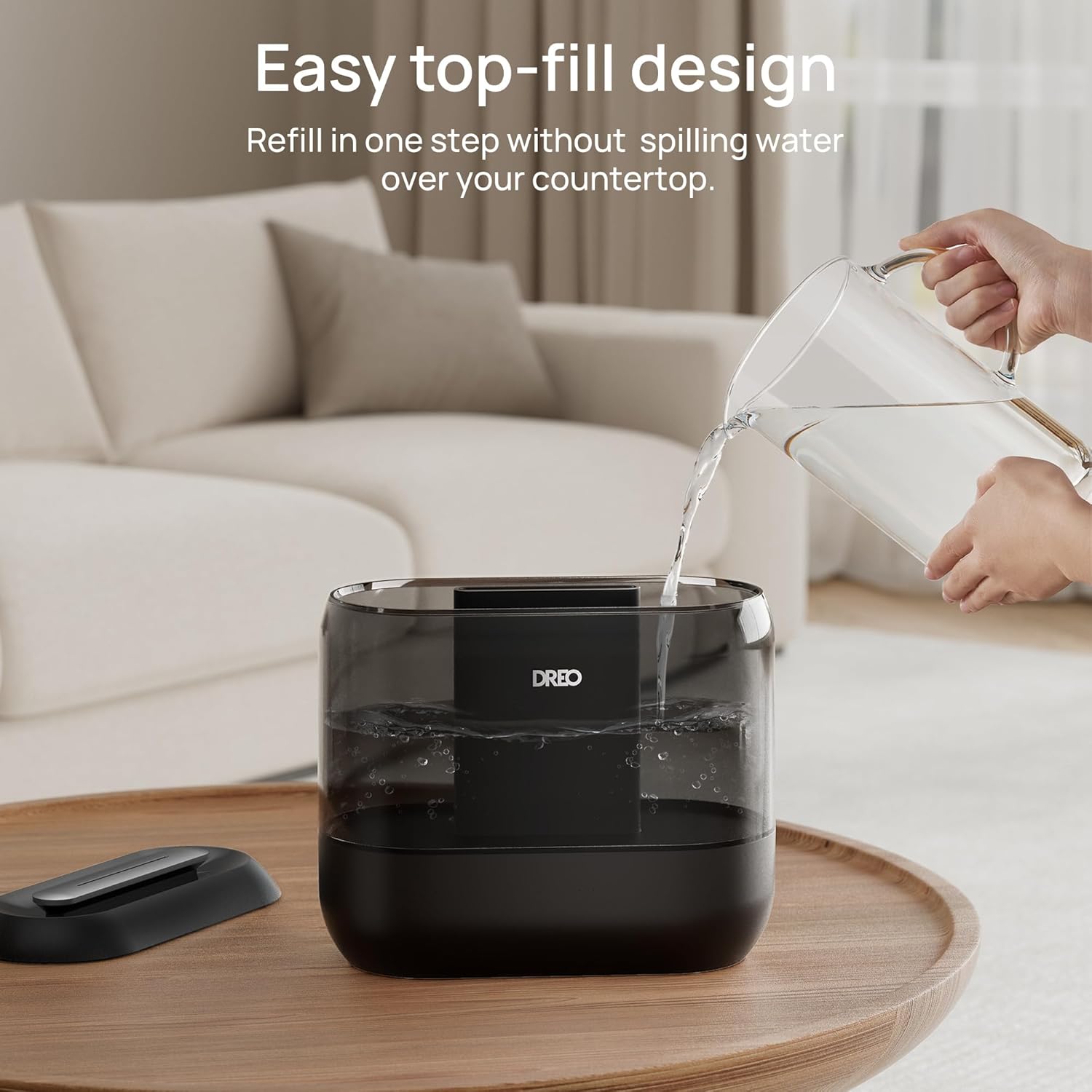 Dreo Humidifiers for Bedroom, 4L Top Fill for Large Room, 36H Runtime,
