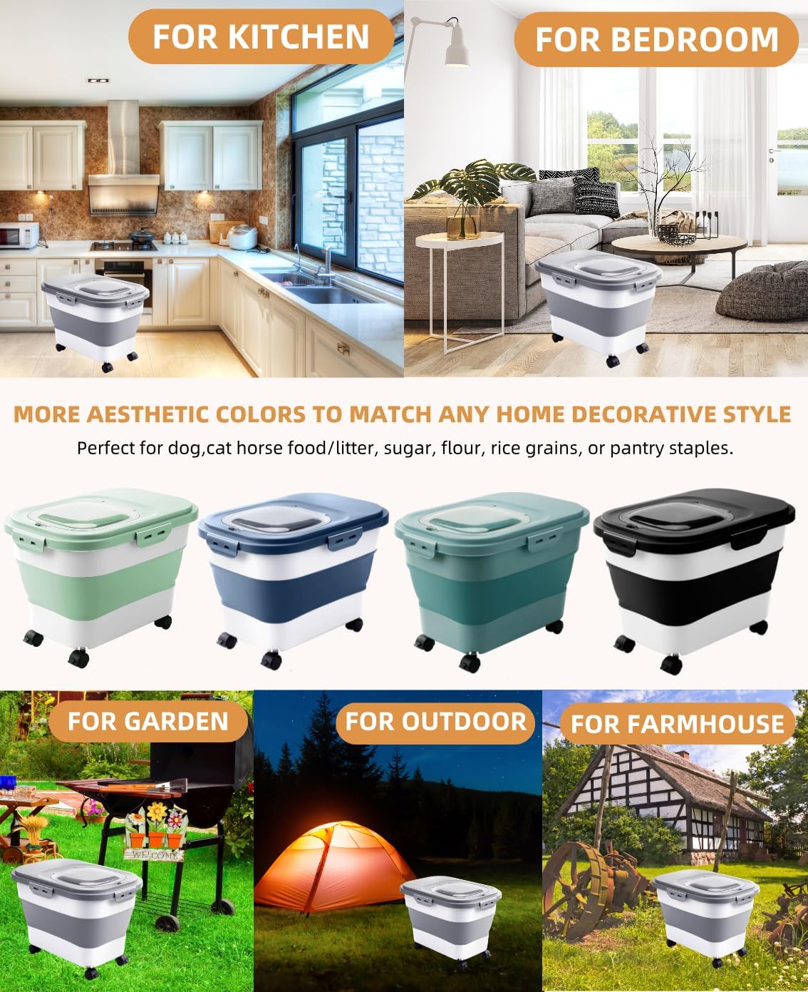 20-23 Lbs Dog Food Storage Container - Collapsible Dog Food Container 