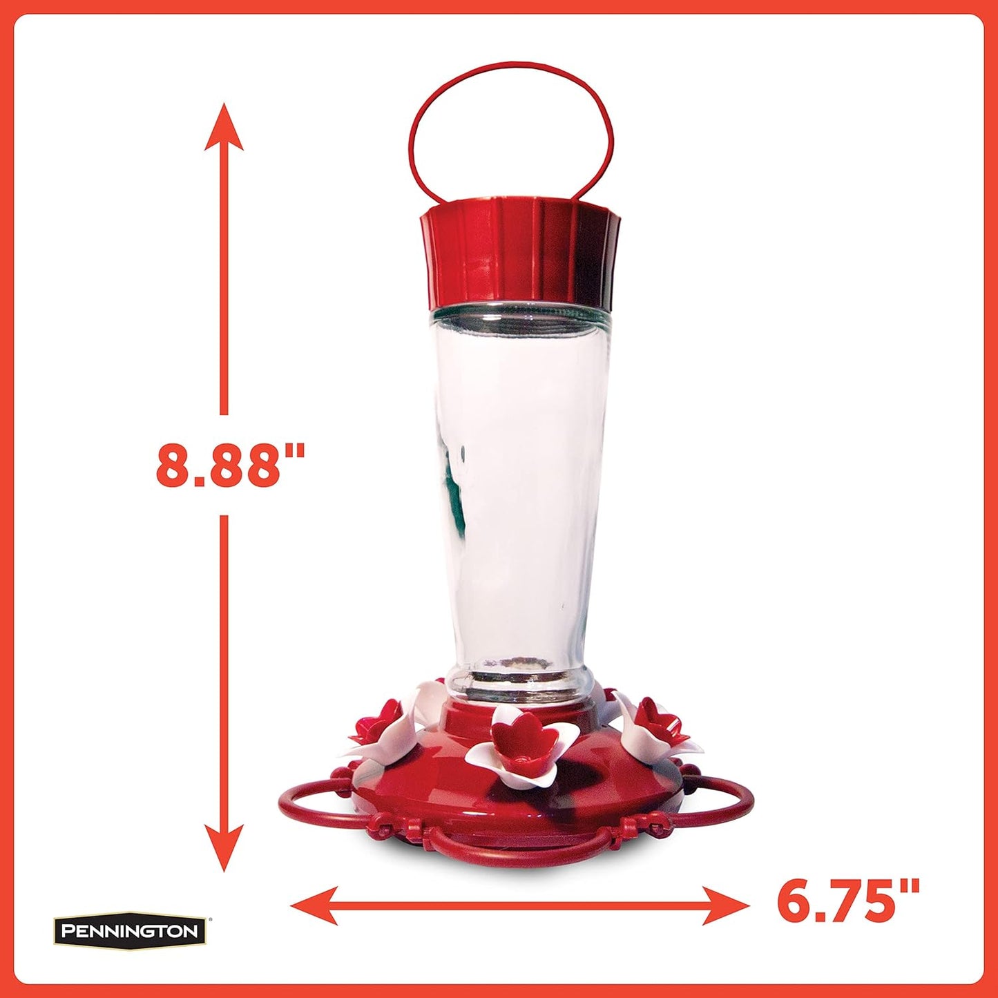 Pennington Pride Glass Hummingbird Feeder 10 Ounces