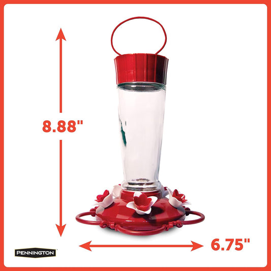 Pennington Pride Glass Hummingbird Feeder 10 Ounces